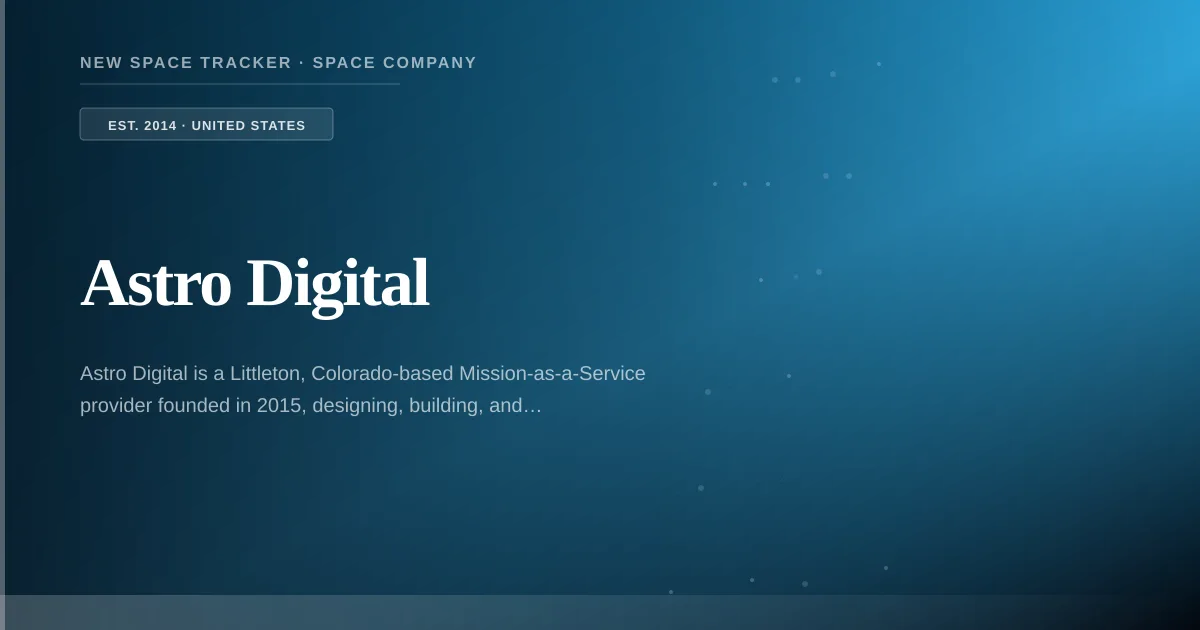 Astro Digital — United States Space Company: Profile, Funding ...