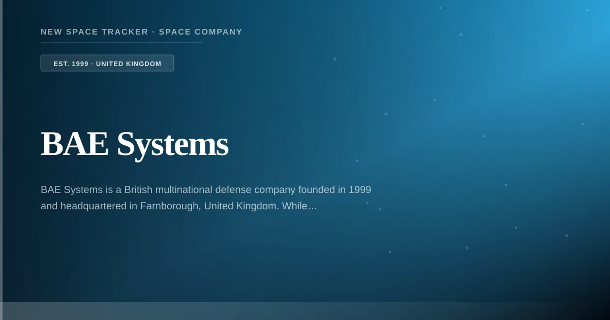 BAE Systems — United Kingdom Space Company: Profile, Stock, Funding & News