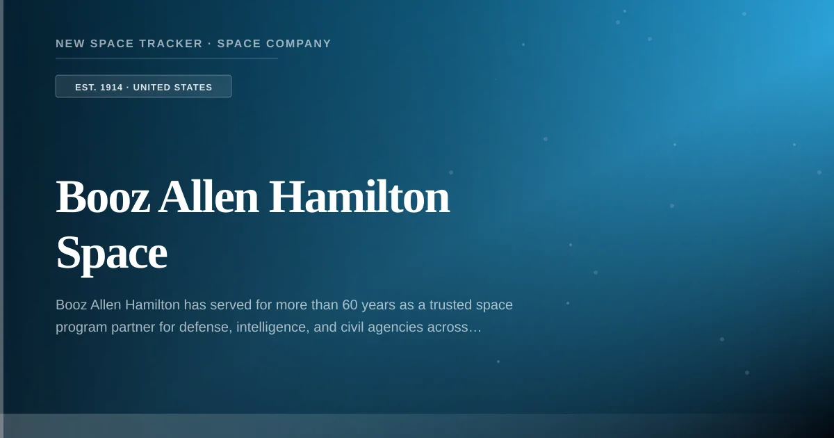 Booz Allen Hamilton Space — United States Space Company: Profile, Stock ...